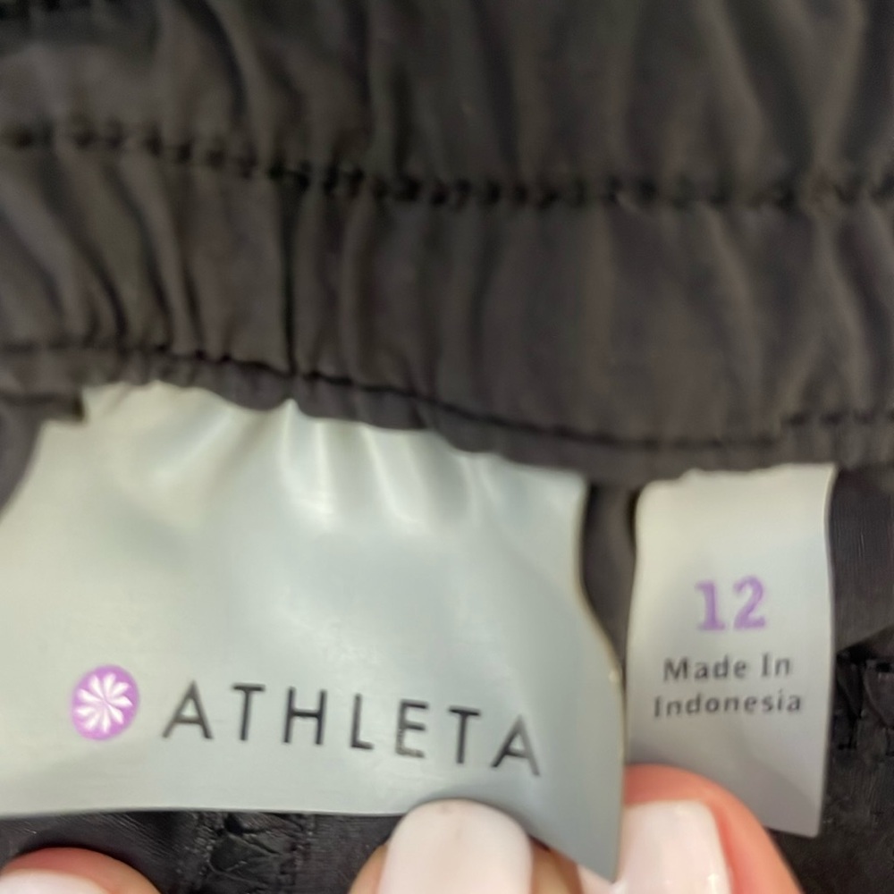 Athleta Black Cargo Pants with elastic waist - Size 12